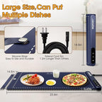 Food Warming Mat for Buffet,5s Full Surface Heating,Electric Warming Tray with 3m Power Cord,Roll Up Warming mat for Food,6 Level Adjustable TEM&6H Timer,Auto-Off Timer Food Warmer mat,Everyday Use