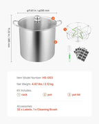 VEVOR 21 QT Canning Pot with Rack and Lid, Stainless Steel Waterbath Canner with Dual Handle and Glass Lid, Compatible with All Cooktops: Induction, Gas, Electric, Glass, Ceramic, Halogen