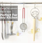 CAMKYDE Egg Separator Food Grade Stainless Steel Egg Yolk White Separation Tool, Set of 2 (Red)