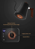 Electric Kettles, Gooseneck Electric Kettle, ±1℉ Temperature Control, Stainless Steel Inner, Quick Heating, for Pour Over Coffee, Brew Tea, Boil Hot Water, 0.9L (Black)