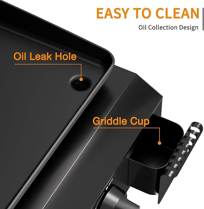 3 Burner BBQ Gas Griddle with Hood, 25.6 Inch Stainless Steel Portable Detachable Propane Griddle, 45,000 BTU Flat Top Barbecue Grill with Side Shelves for Camping