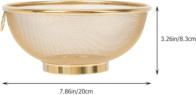 Yardwe Stainless Steel Oil Filter Slag Separator - 7.87 Inch Fine Mesh Strainer for Cooking Draining Pasta Washing Vegetables and Food Preparation