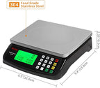 Large Digital Kitchen Scale Black 30kg/66lb Commercial Food Scale Stainless Steel with LCD Display Price Computing Scale for Restaurant Baking Bread Meat Prep Counting Scale for Parts and Coins