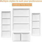 Divided Serving Tray Platter, 2 Pack 17.6" x 6" Fruit Veggie Food Tray for Party, Plastic Serving Trays for Appetizer, Snack, Dessert, Cookie, Brunch Decorations Platters, White Trays BPA-Free