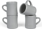 11oz White Diner Coffee Mug Set of 4 Ceramic Mugs Great for Kitchen Set, Travel, and Hot Tea (Grey)