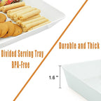 Serving Tray Platter, 17.5'' x 11.5'' x 1.6'', 5 Pcs Food Tray for Veggie Fruit Snack Dessert Cookie Cheese, Food Trays for Party Supplies Display, Large Platters for Serving Food, BPA Free