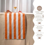 Folkulture Table Runner | Fall Table Runners 72 inches Long | Striped Boho White Table Runners for Farmhouse Decor or Table Decorations for Party | Burnt Orange Table Runner for Fall Decor