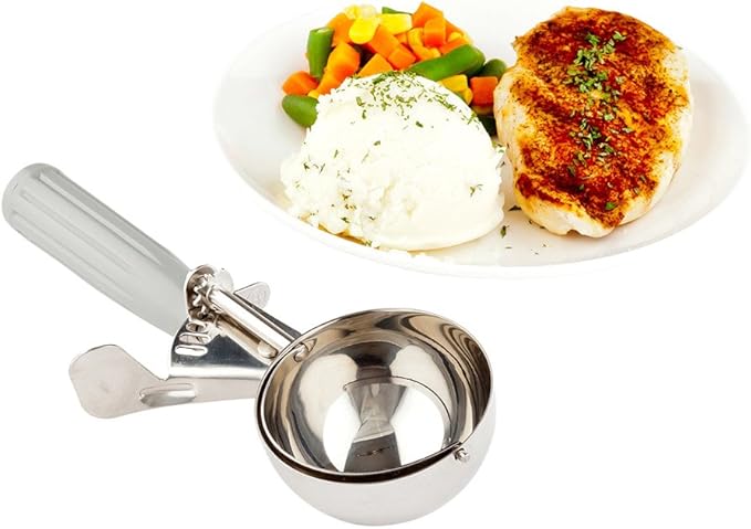 Met Lux 4 oz Stainless Steel #8 Portion Scoop - with Gray Handle - 1 count box