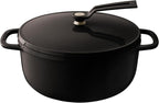 Vermicular Oven Pot 2.0 | Lightweight Enameled Cast Iron Pot | 22cm (3.7 Qt) | Non-Toxic | Induction-compatible | Dutch Oven | Made in Japan | Hazelnut Brown