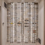 Ultra Wine Racks Floor-to-Ceiling Mount Display (1 Side, Single Deep, Black, Holds 21 Wine Bottles) - Modern Metal Wine Storage for Wine Cellars, Home Bars, Kitchens, and Dining Rooms