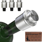 Wine Stoppers Vacuum for Wine Bottles - 3-Pack Stainless Steel Wine Vacuum Pump with Date Markers, Reusable, Leak-Proof Wine Corks, Perfect Gifts for Wine Lovers & Bar Accessories