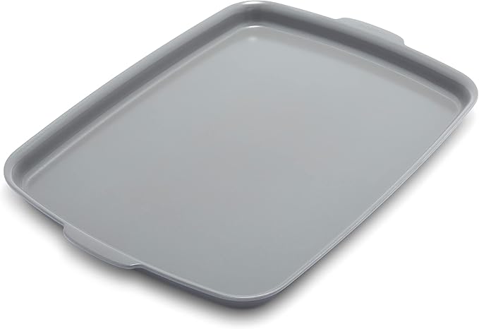 GreenPan Premiere Ovenware Healthy Ceramic Nonstick 18" x 13" Half Rectangular Baking Pan, PFAS-Free, Warp-Free Bakeware, Durable Quick Heating Tray, Oven Safe to 600F, Dishwasher Safe, Gray