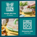 Classy Deviled Egg Carrier with Handles - Tray Platter for Holidays, Parties - Portable 22 Egg Container - Dishwasher-Friendly - Green