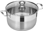 Ohtomber Stainless Steel Stock Pot - 12 Quart Large Cooking Pot with Lid for Pasta, Soup, Spaghetti, Nonstick Thick Base Deep Stockpot, Kitchen Cookware for Stew, Simmer, Boiling, Canning