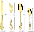 Royal 24-piece Gold Mirror Silverware Dinnerware, 18/10 Stainless Steel Luxury Flatware Service For 6 Tableware Ideal For Wedding Home Restaurant, Dishwasher Safe