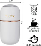 Coffee Grinder Electric for Beans, Spices, Herbs, Grains and Nuts, Stainless Steel Blades, 2.8 oz, White