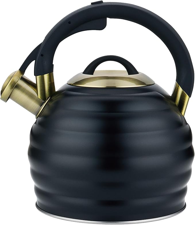 Tea Kettle for Stove Top Whistling Teapot, 3.2Q Tea Pot Stainless Steel Teakettle with Heat Proof Ergonomic Handle