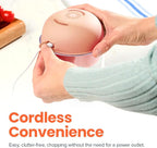 Choppi Cordless Electric Vegetable Chopper & Mini Food Processor for Dicing, Shredding, Mincing, and Puree, Portable and Rechargeable, 2-Cup, 500 mL, 4000 mAh Battery, Canyon Sunset