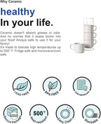 LE TAUCI Stackable Coffee Mugs Set with Stand, Ceramic Espresso Cups for Au Lait, Cappuccino,Latte,Cafe,Mocha,Tea, Suit For Housewarming Wedding- 8 oz, Set of 4,Arctic white