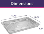 Aluminum Pans Half Size Cookie Sheet 15 Count Durable Nonstick Baking Sheets 17.75" x 12.75" - Sheet Pan, Baking Tray, Cookie Sheets, Foil pans, Foil trays, Sheet Baking Pans