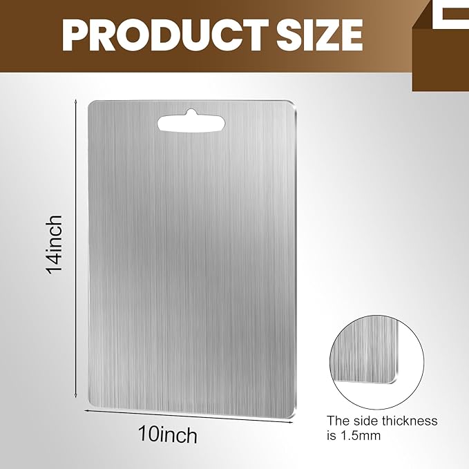 Titanium Cutting Board, 2025 Upgrade 100% Pure Titanium Cutting Boards for Kitchen,Food Grade Double Sided Cutting Mat for Meats,Fruits,Vegetables, Dishwasher Safe Chopping Boards-14"L x 10"W