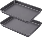 Thicken 1/4 Quarter Cookie Baking Sheet Pan 13.58 x 9.84Inch (Inner 12.8x9.06) Non-Stick Carbon Steel Bakeware 2 Pack