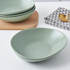 Stone Lain Delilah 8-inch Bowl 6-Piece Dish Set, Porcelain, Honeydew