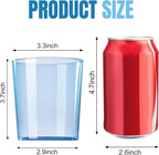 Liacere Plastic Drinking Glasses (Set of 12) 14 oz Blue Reusable Plastic Glasses Colors，Kitchen Water Glasses Cup, Bar Tumbler Glassware Set for Beer, Juice, Cocktail, Whiskey, Milk