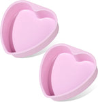 8 Inch Heart Shaped Cake Pans Set 2 Pack Nonstick Cake Pan for Baking Stainless Steel Large Heart Molds (Pink)