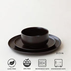 WENSHUO Dinner Plates Set of 6, Chip and Scratch Resistant (Ink Spot Brown, 10.5 Inch)