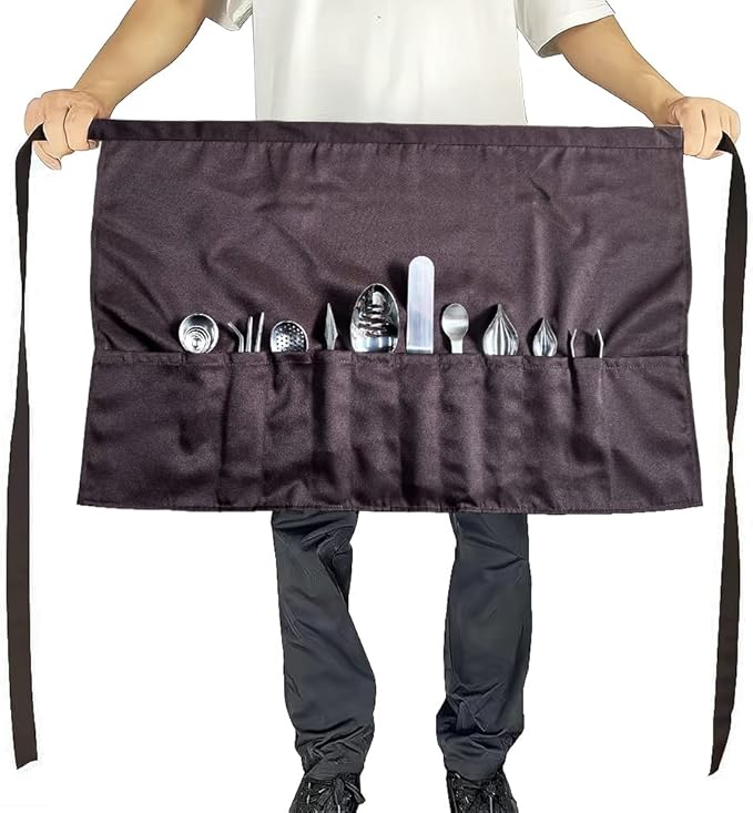 DUEBEL Professional Chef Plating Kit: 13 Piece Culinary Set with Kitchen Apron & Stainless Steel Tools for Creative Food Presentation