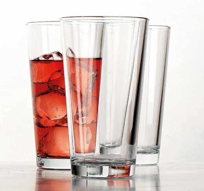 Drinking Glasses Set Of 10-17 OZ. Oversized Pint Beer Glasses, Highball Glass Cups, Juice, Cocktails, Wine, Iced Tea, Bar Glass. Dishwasher Safe.