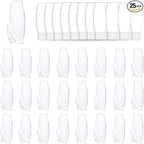 25 Large Wall Hooks for Hanging Heavy Duty, with 32 Removable Strips, Clear Hanger Hooks, Damage-Free Utility Hooks with Adhesive Strips, Plastic Wall Hook for Key, Shower, Towel, Coat, Door, Hat.