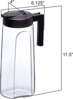 Amazing Abby - Slim - Tritan Pitcher (64 oz), Unbreakable Plastic Water Pitcher with Lid, BPA-Free, Heat-Resistant, Dishwasher-Safe, Great for Both Iced and Hot Drinks, Indoors and Outdoors, Black