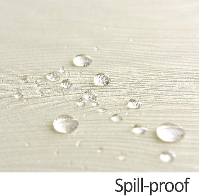 maxmill Square Table Cloth Swirl Design Water Resistant Wrinkle Resistance Heavy Weight Soft Tablecloth for Kitchen Dinning Tabletop Decoration Square 52 x 52 Inch Ivory