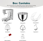 COOKLEE Stand Mixer, 9.5 Qt. 660W 10-Speed Electric Kitchen Mixer with Dishwasher-Safe Dough Hooks, Flat Beaters, Wire Whip & Pouring Shield Attachments for Most Home Cooks, Silver