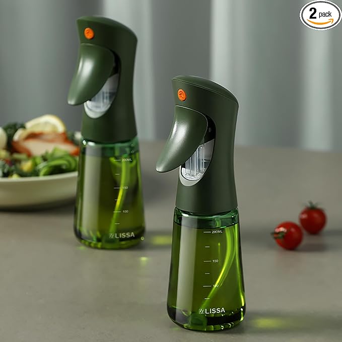 Light-Proof Glass Oil Sprayer For Cooking Air Fryer Salad BBQ,250ml Olive Oil (2)