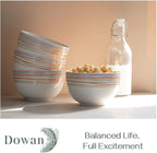 DOWAN 5.8" Deep Soup Bowls & Cereal Bowls - 30 Ounces Large Bowls Set of 4 for Kitchen - Ceramic Bowls for Cereal, Soup, Oatmeal, Salad, Ramen, Noodle, Rice - Dishwasher & Oven Safe (Multi)