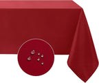 Softalker Rectangle Tablecloth, Waterproof & Stain Resistant Square Table Cloths Wrinkle Free Fabric Washable 210GSM Polyester Table Cover for Dining/Party/Outdoor - 54 x 54 inch,Red