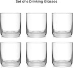 JoyJolt Faye Crystal Whiskey Glasses, Lowball Glasses Set of 6, 10oz Short Glass Tumbler, Double Old Fashioned Rocks Glass for Scotch or Bourbon, Dishwasher Safe Glassware
