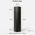 Luvan Pepper Grinder Mill, Heavy Duty Aluminum Manual Pepper Mill, Professional Grade Pepper Grinder with Stainless Steel Blade and Adjustable Coarseness, Black Pepper Mill Grinder Refillable Gift Set