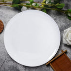 White Melamine Dinner Plates,12pcs Dishes Set,10inch Lightweight Round Plastic Plates,Scratch Resistant Unbreakable Serving Dishes,White