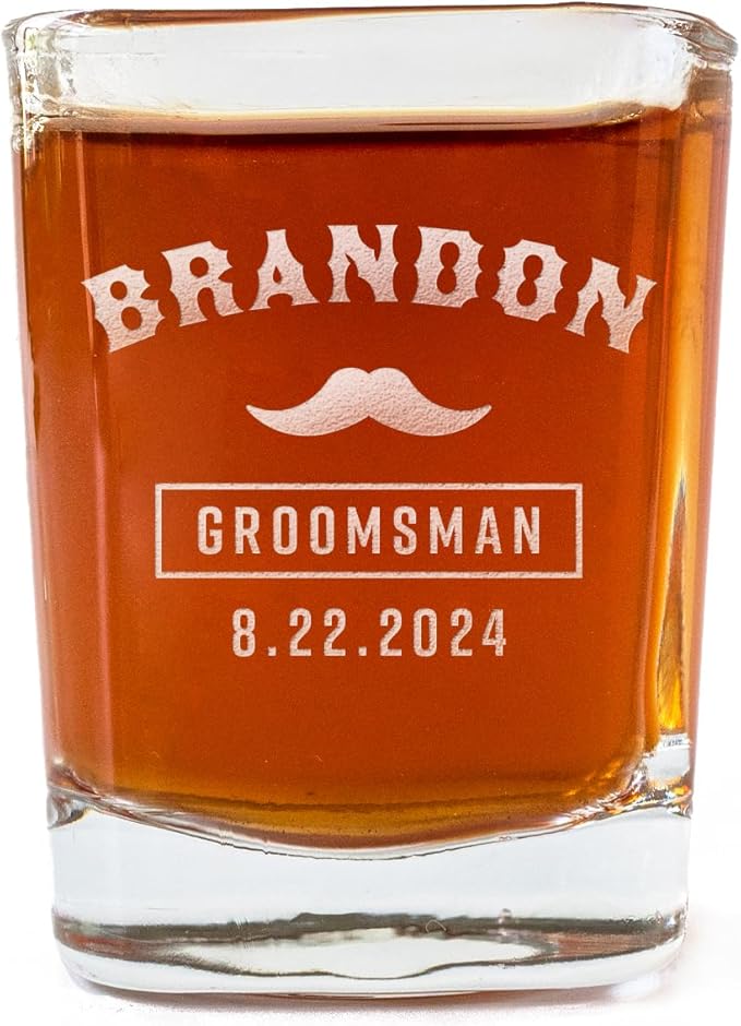Groomsmen Shot Glasses - Personalized Wedding Party Gift or Proposal - 10 Pack
