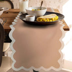 Folkulture Table Runners | Fall Table Runner 72 inches Long | Scallop Table Runner for Fall Decor or Boho Decor | Brown Table Runners for Dining Room | Thanksgiving Decorations for Home