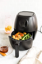 CHEFMAN Small Air Fryer Healthy Cooking, 3.6 Qt, User Friendly, Nonstick, Digital Touch Screen, Dishwasher Safe Basket, w/ 60 Minute Timer & Auto Shutoff, Matte Black, Cookbook Included