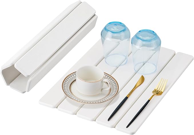 Stone Drying Mat for Kitchen Counter, Stone Bath Mats for Bathroom, Quick Dry Diatomaceous Earth Mat, Foldable Non-Slip Stone Mat for Bathroom Dishes Bottles Cups, Match Any Countertop, 15.8''x11.8''