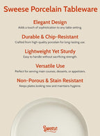 Sweese Porcelain Dinner Plates Set, 10 Inch, Round Salad Plates, Dove Gray - Dishwasher, Microwave Oven Safe