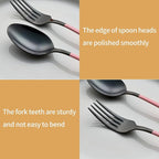 20-Piece Black Silverware Set 18/0 Stainless Steel Silverware Set Light pink Handle Cutlery Set Service for 4 Dinner Knives Forks Spoons Set Flatware Set Finish Dishwasher Safe