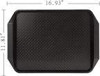 Plastic Fast Food Serving Tray,16.95 by 11.82-Inch,Set of 12 (Black)