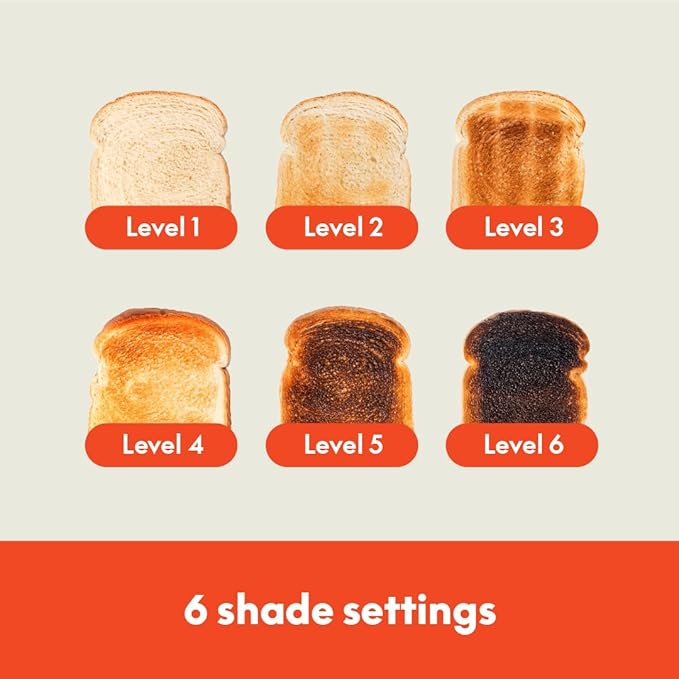 bella 2 Slice Slim Toaster, Fits-anywhere™ Kitchenware, 6 Setting Shade Control with Reheat & Cancel Buttons, Fits sourdough, 10” Long Slot, Anti Jam & Auto Shutoff, 900 Watt, Blossom